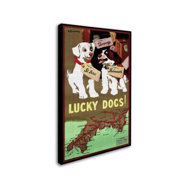 Vintage Apple Collection 'Lucky Dogs' Canvas Art,22x32